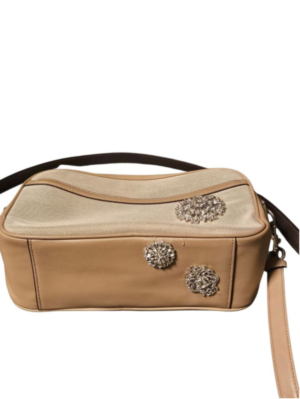 Coach Beige Brown Embellished Crossbody Bag One Size - Picture 6 of 13